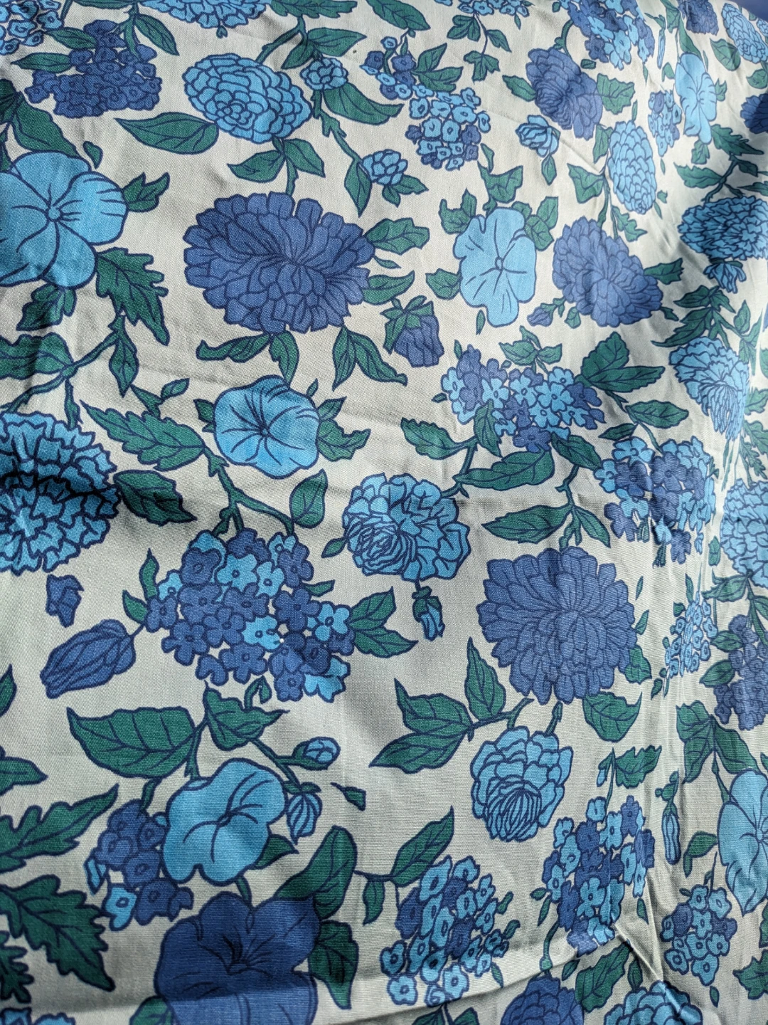 Blue Floral Fabric - photo 4