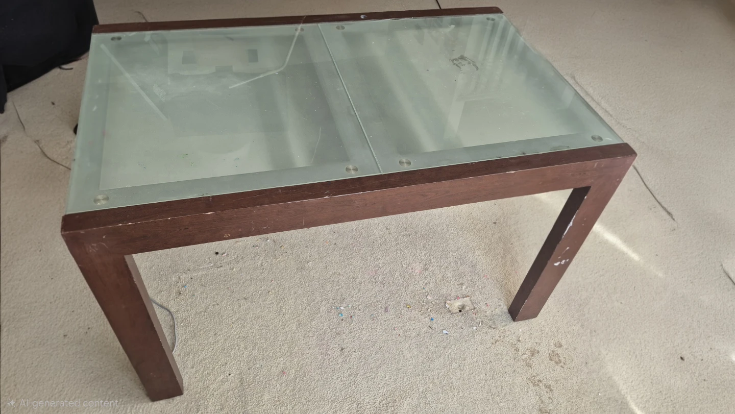 FREE Glass Top extendable dining Table with Wooden Frame - photo 2