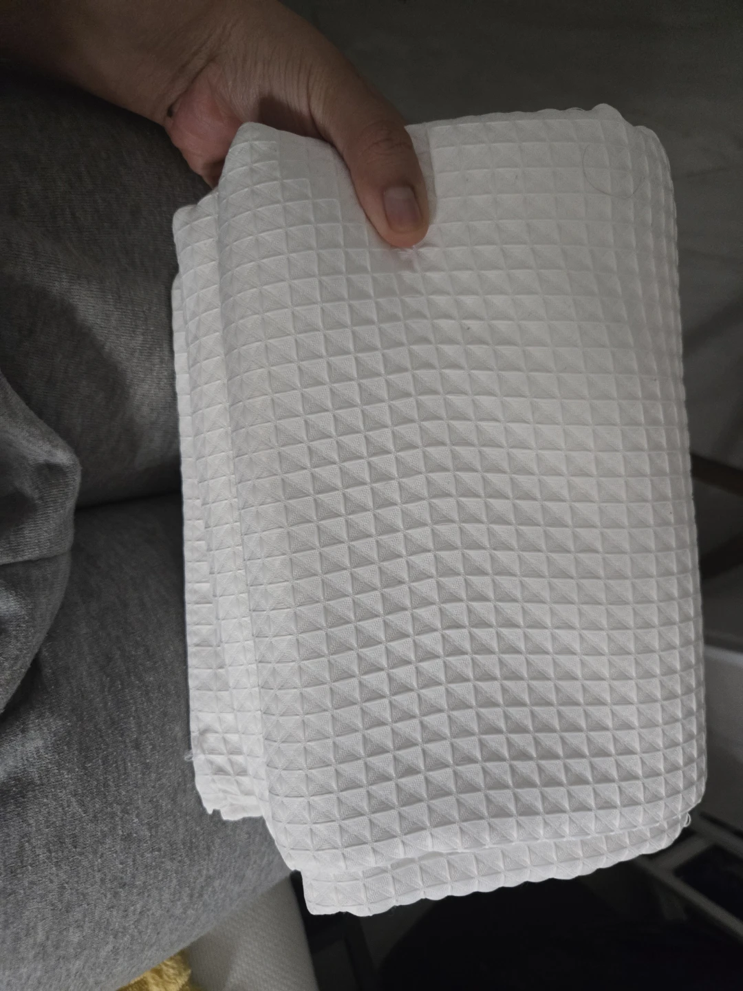 White Waffle Weave Shower Curtain - photo 2