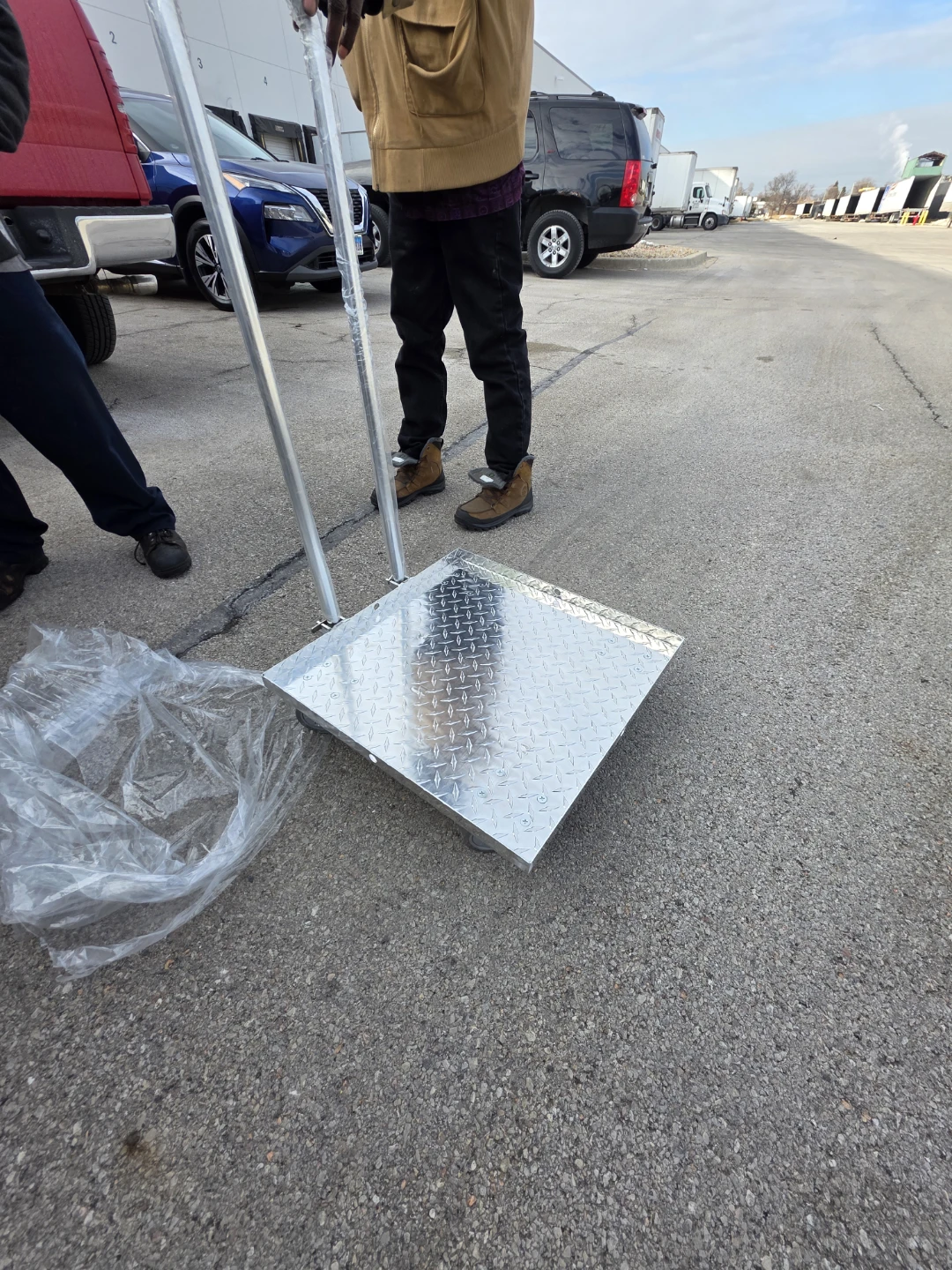 Diamond Plate Aluminum Dolly with Handle
