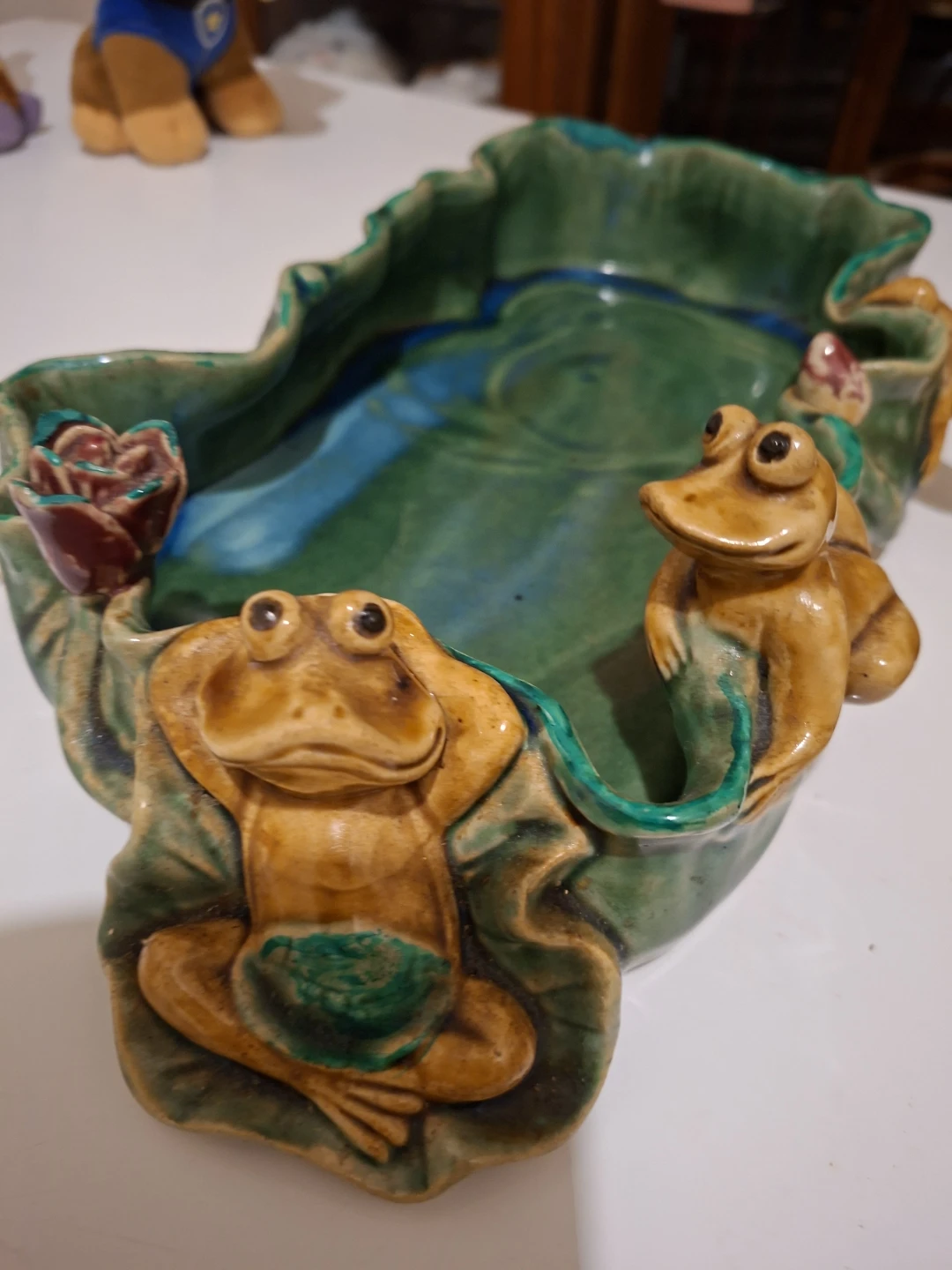 ❤️Ceramic Frog and Rose Decorative Bowl