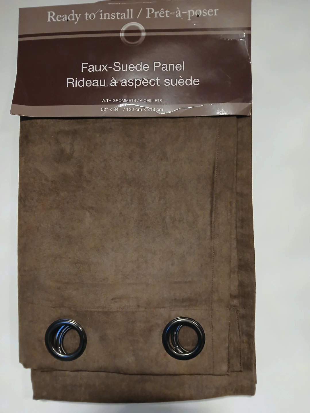 Faux-Suede Panel Curtain w/grommets - 52" x 84" FIRM PRICE. - photo 3