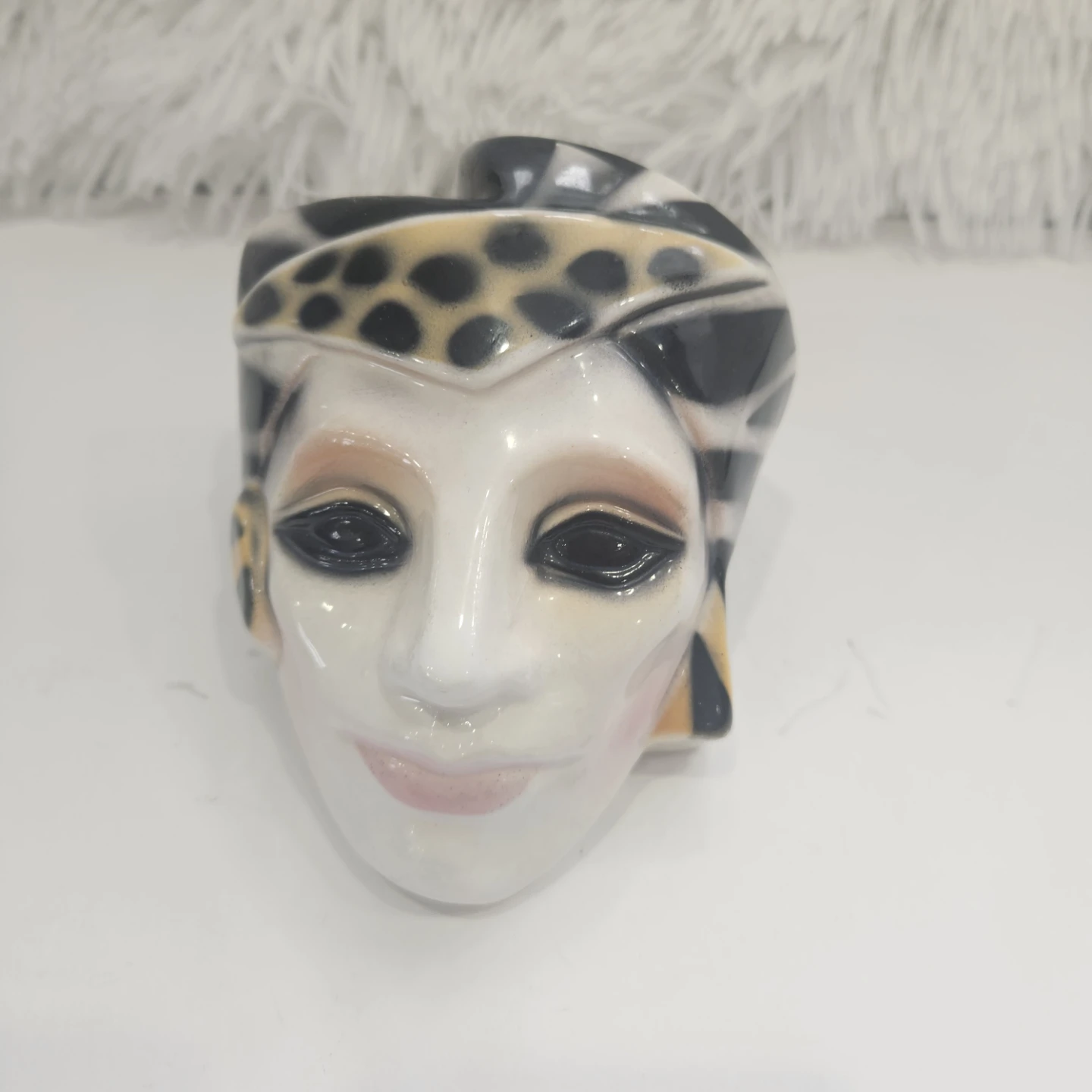 Vintage Ceramic Woman Face Piggy Bank