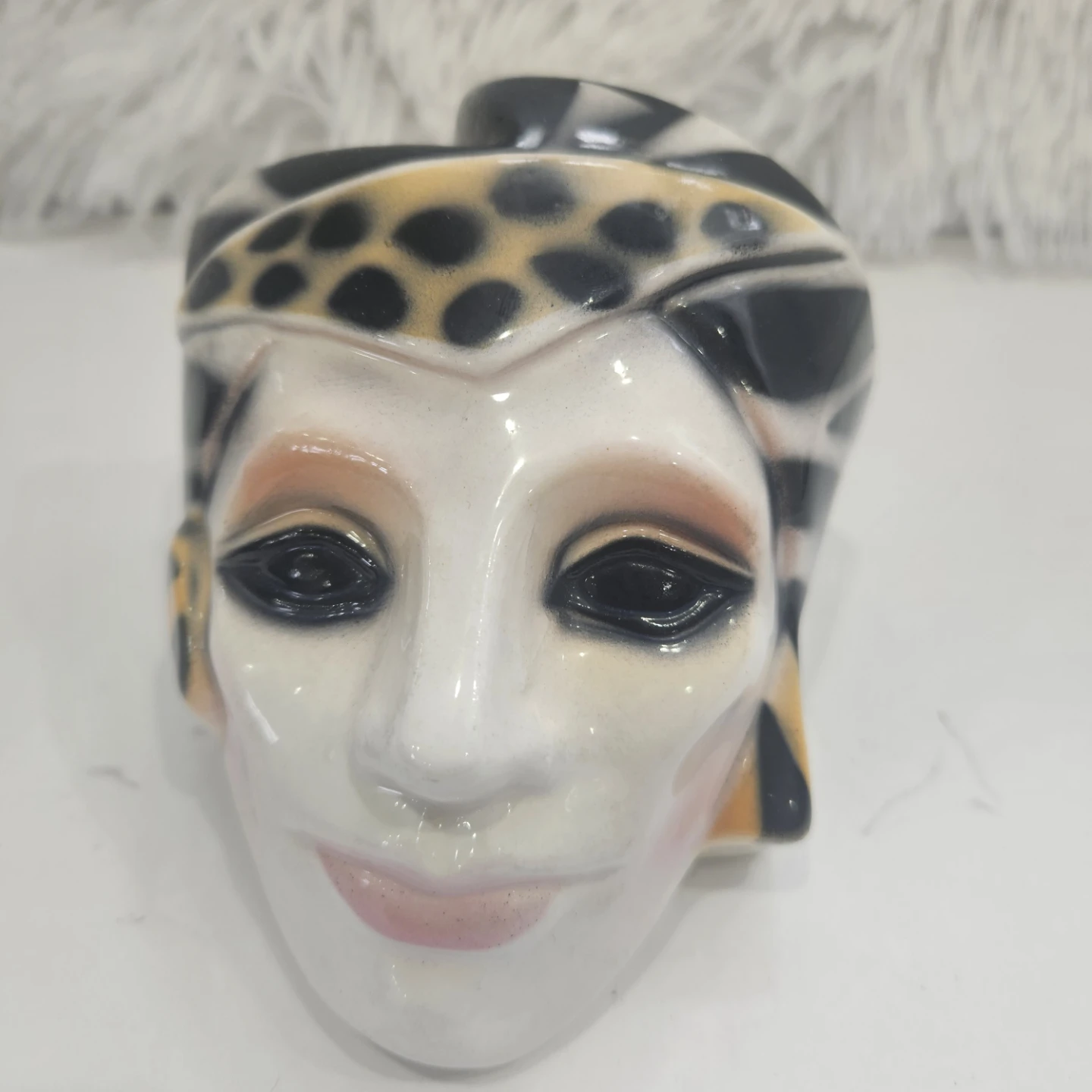 Vintage Ceramic Woman Face Piggy Bank - photo 2