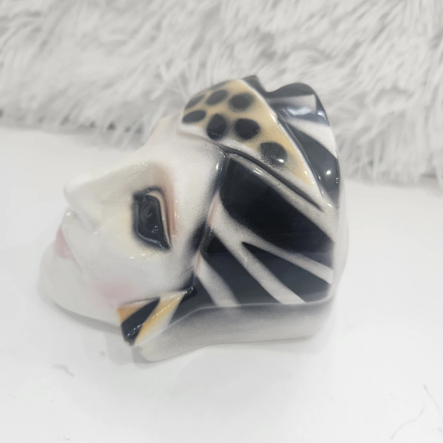 Vintage Ceramic Woman Face Piggy Bank - photo 3