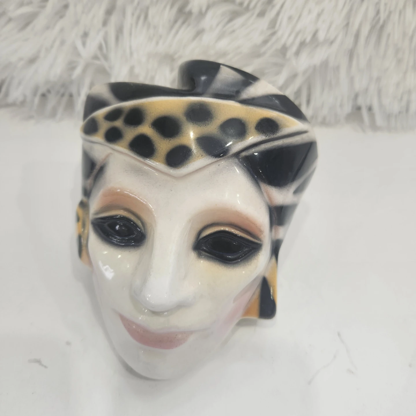 Vintage Ceramic Woman Face Piggy Bank - photo 4