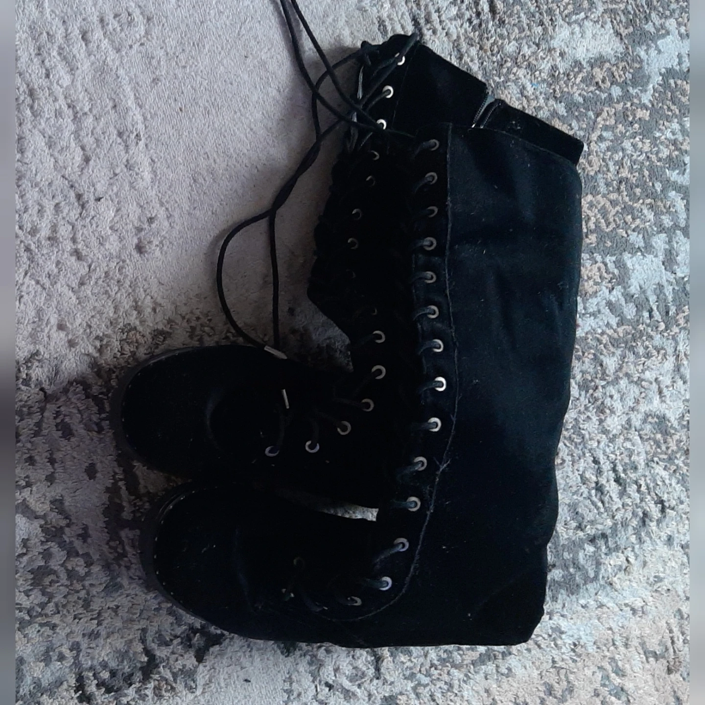 Black Tall Lace-Up Boots - photo 2