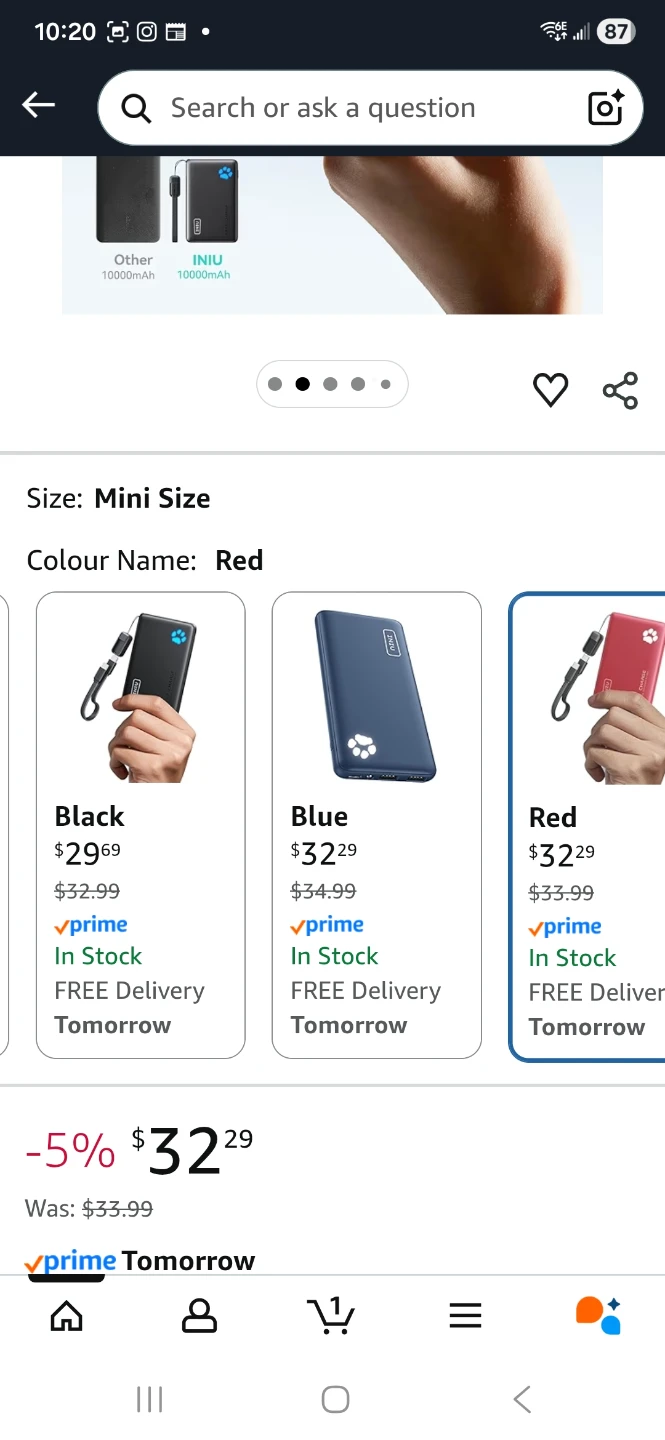 INIU Mini Portable Power Bank - Black - photo 2