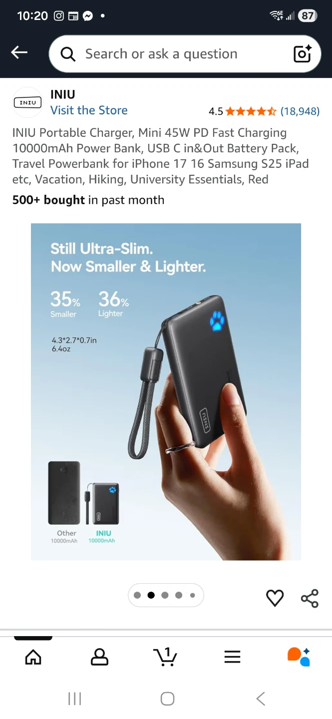 INIU Mini Portable Power Bank - Black - photo 3