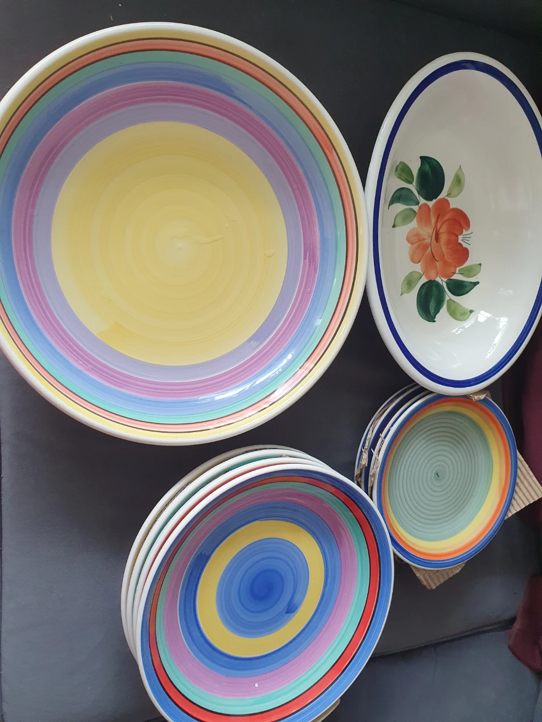 Brand new Set of 6 Ceramic Dinner Plates and Serving Bowl - photo 3