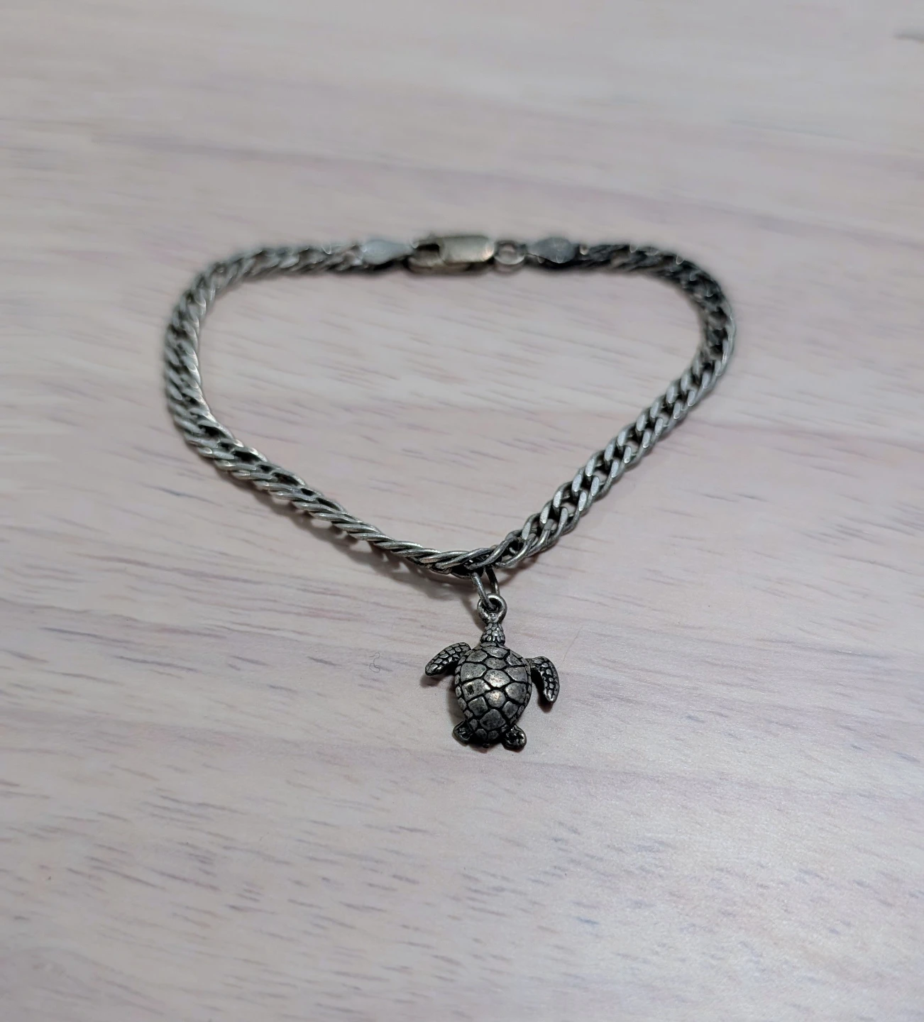 Silver Turtle Charm Bracelet