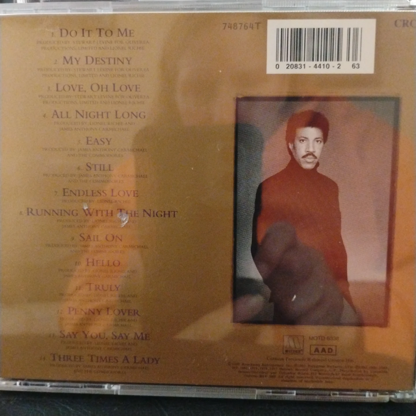 Lionel Richie Back To Front CD Album - photo 2