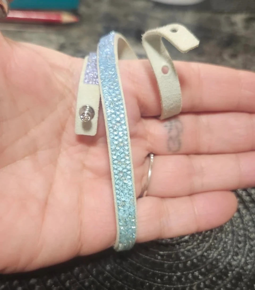 Origami Owl Bracelet with Blue and Purple Crystals - photo 4