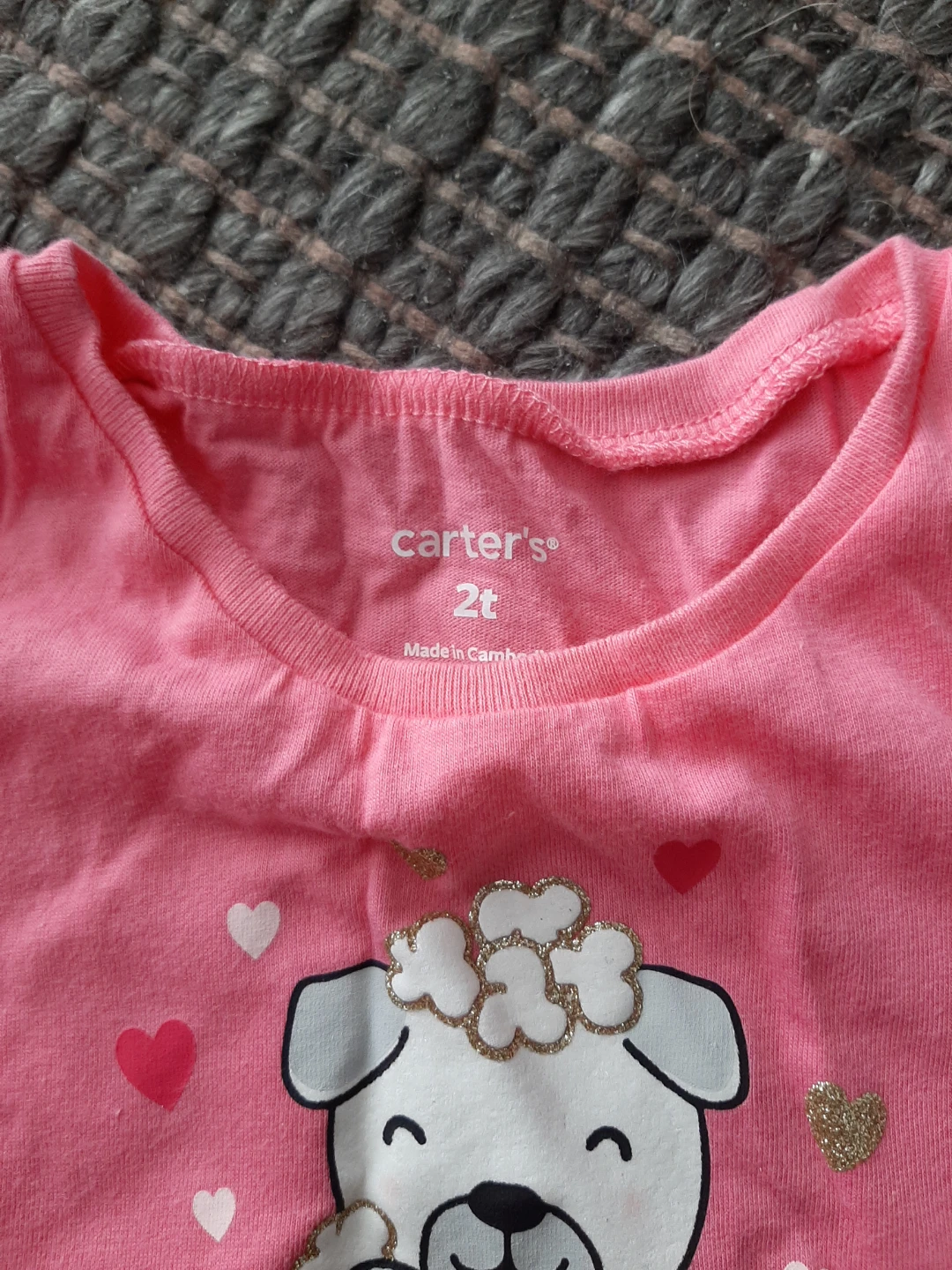 BNWOT Carter's Pink Puppy Popcorn Long Sleeve Shirt 2t - photo 2