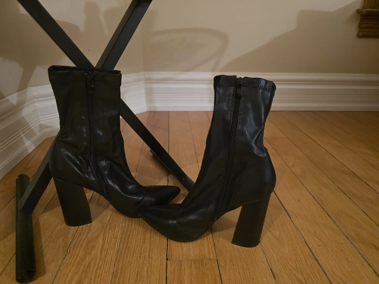 Black High Heel Ankle Boots