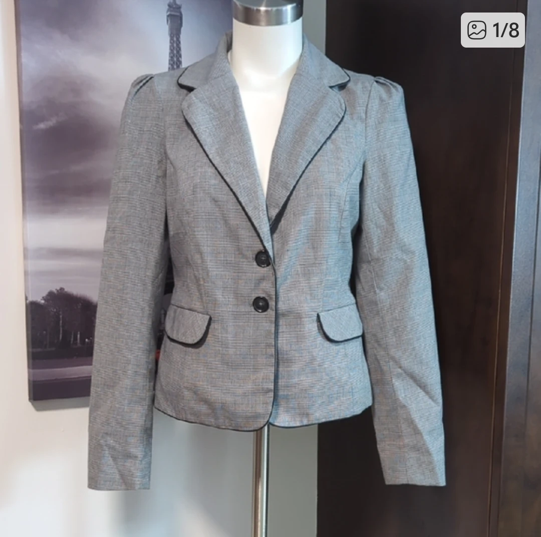 Old Navy S/P Grey Plaid Blazer