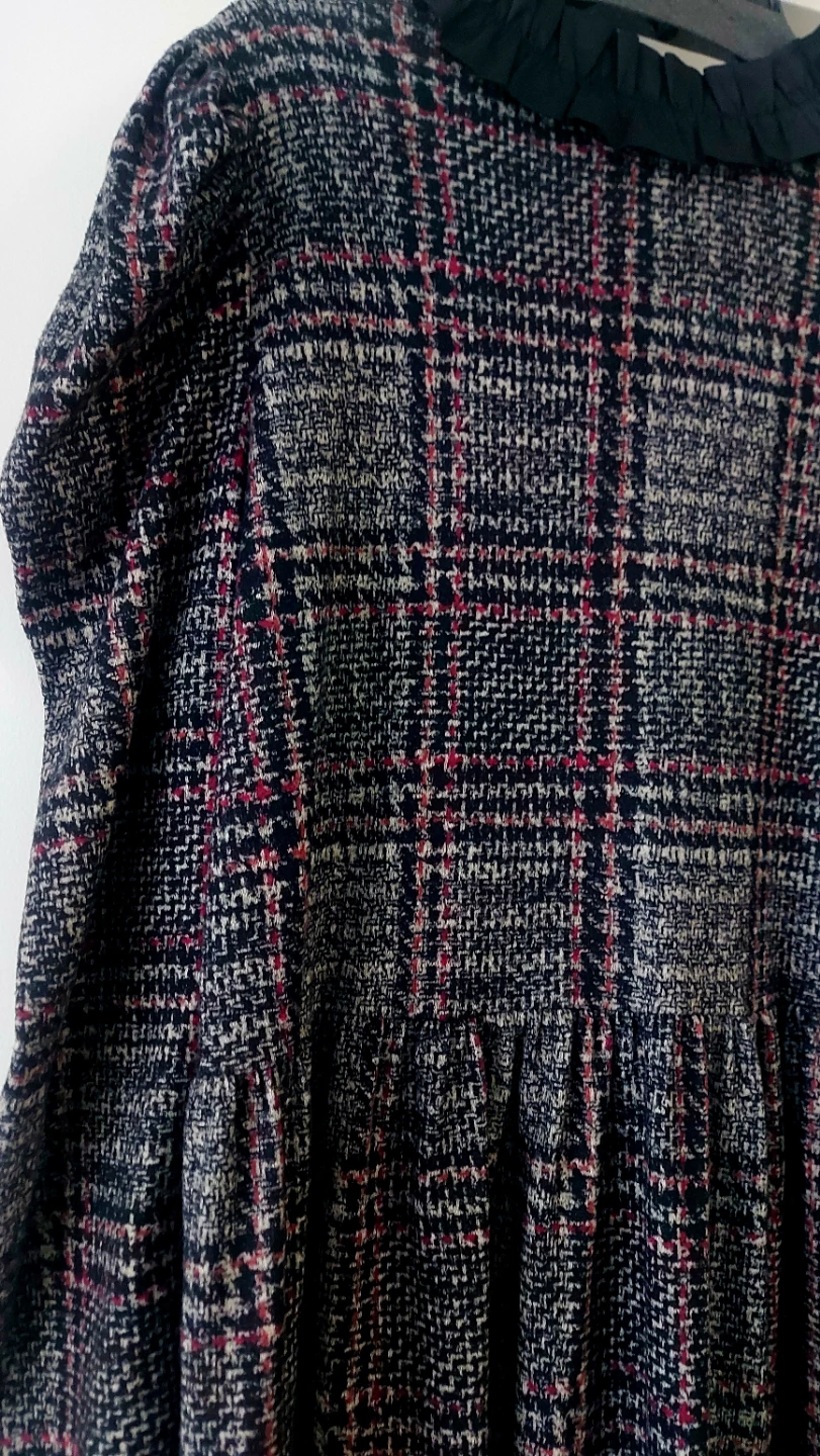 Women's Plaid Dress with Ruffle Collar XL - photo 2