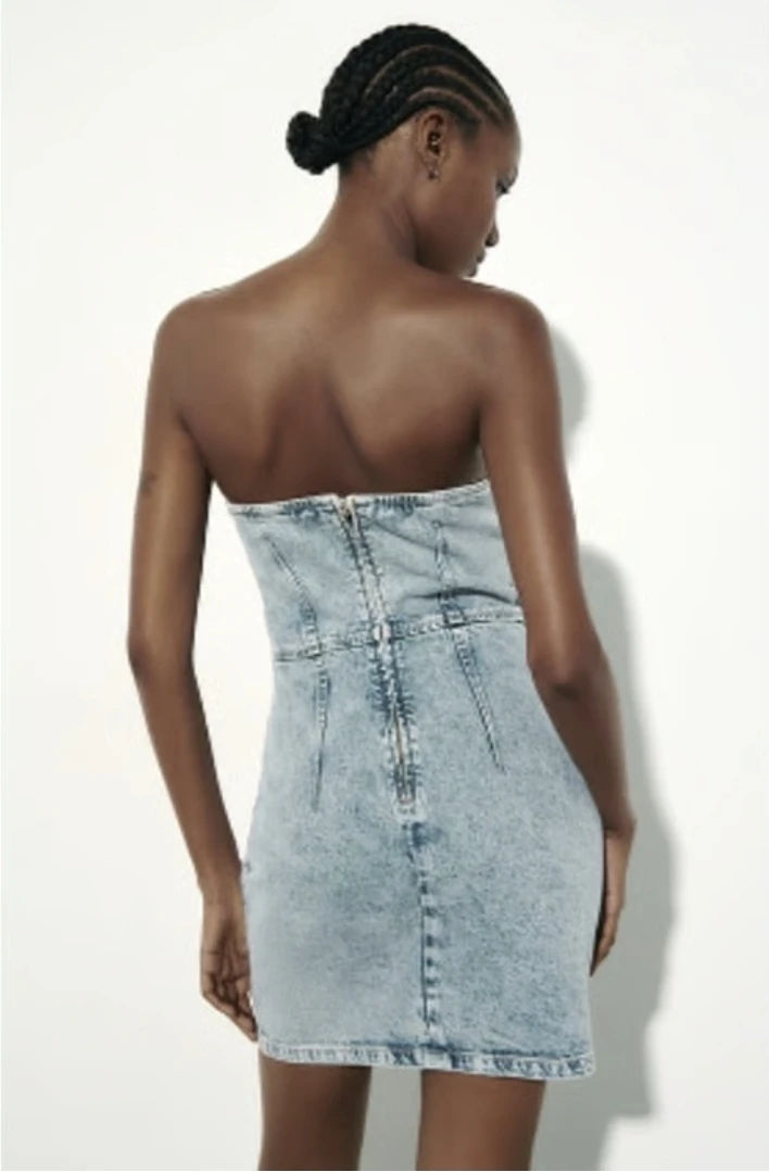 Zara strapless denim dress NEW with tags 🏆 - photo 5