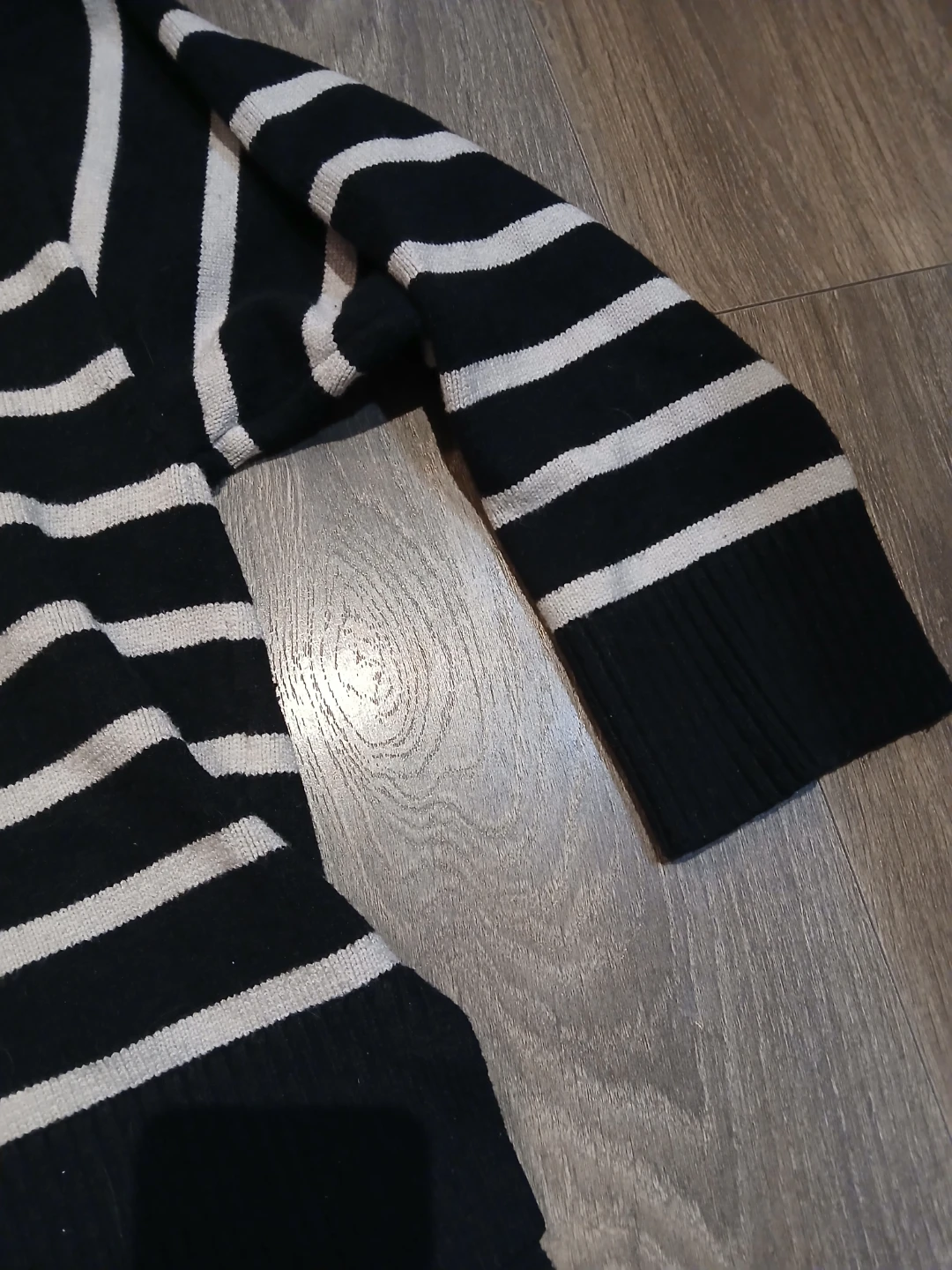 Zara black white stripe half zip sweater - photo 5