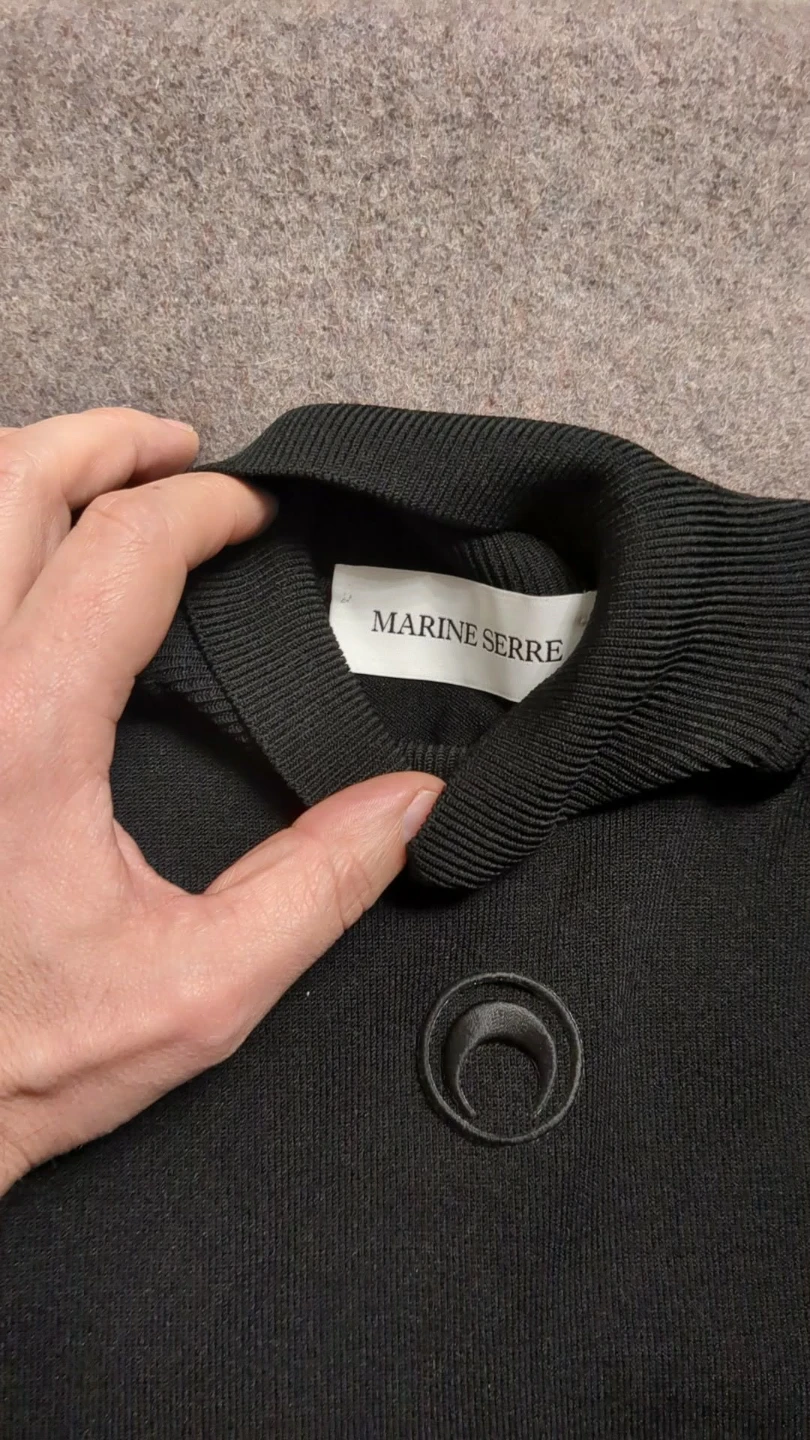 Marine Serre Black Viscose Blend Turtleneck Sweater Size S - photo 5