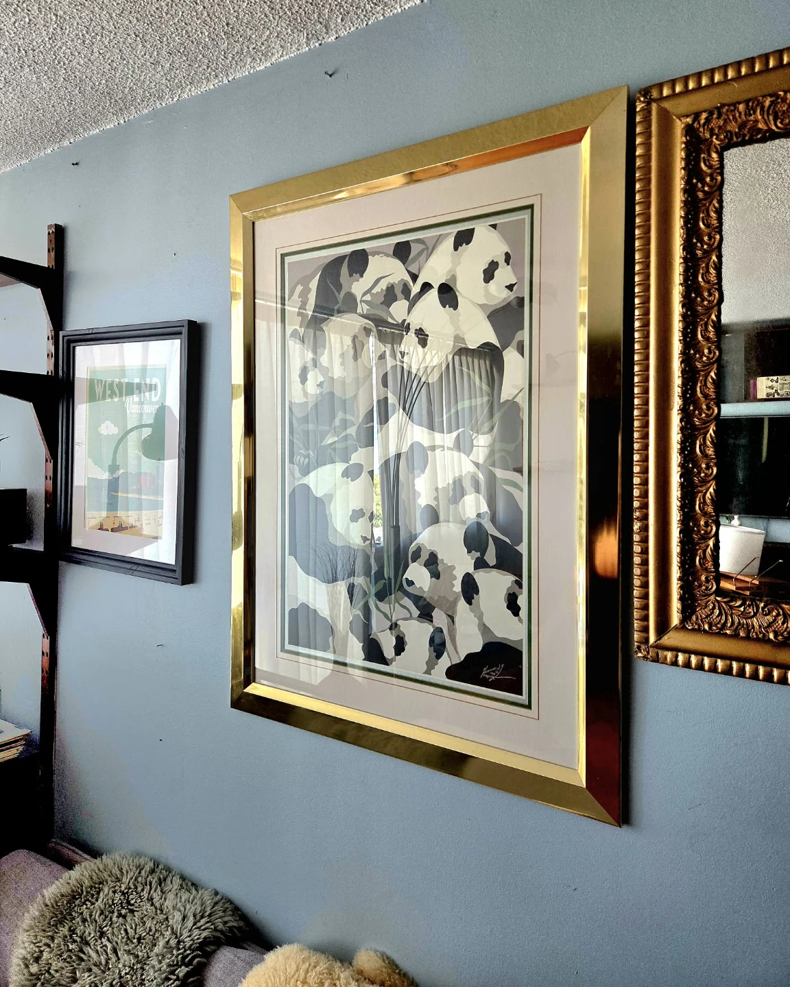 Large Gold Framed Collage Print of Pandas by Tom Taylor 1984 - photo 3