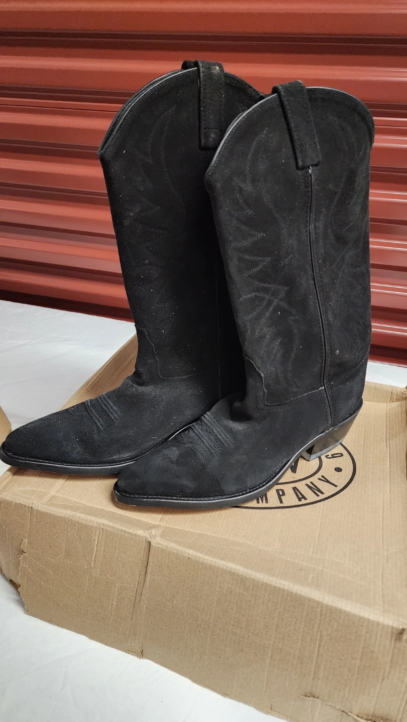 Black Suede Cowboy Boots