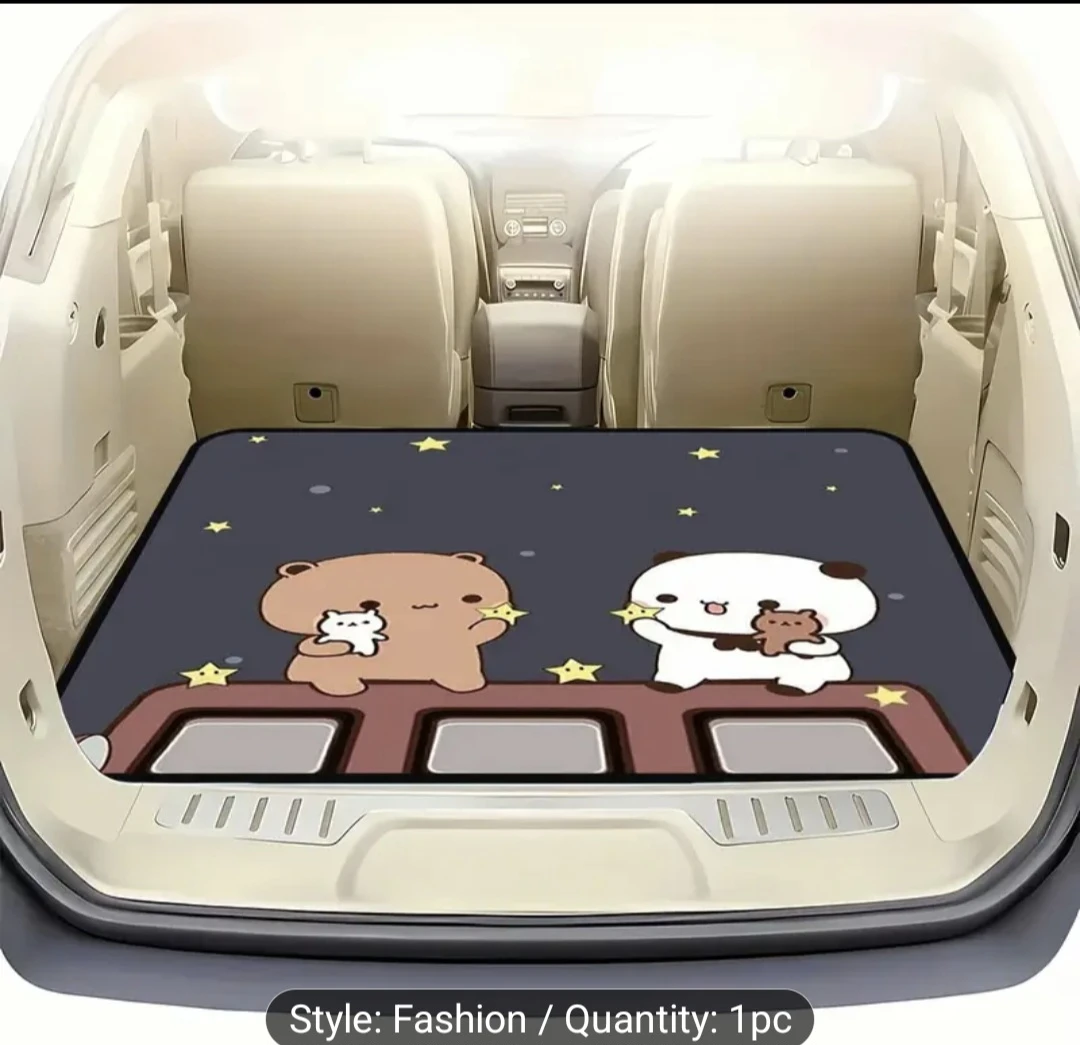 Car Trunk Mat with Cute Bear Design