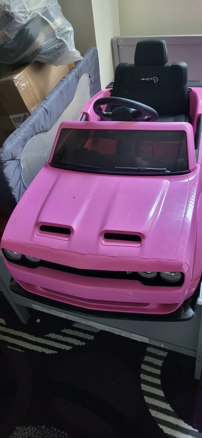 Pink Dodge Challenger SRT Ride-On Toy Car