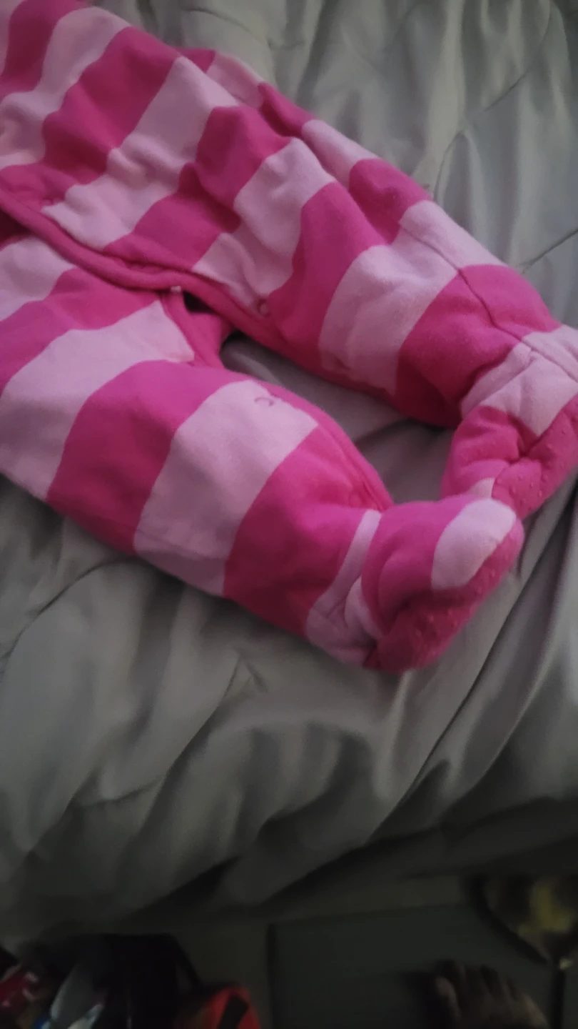 🏆Gap Baby Pink & Light Pink Striped Hooded Bunting Suit - photo 4