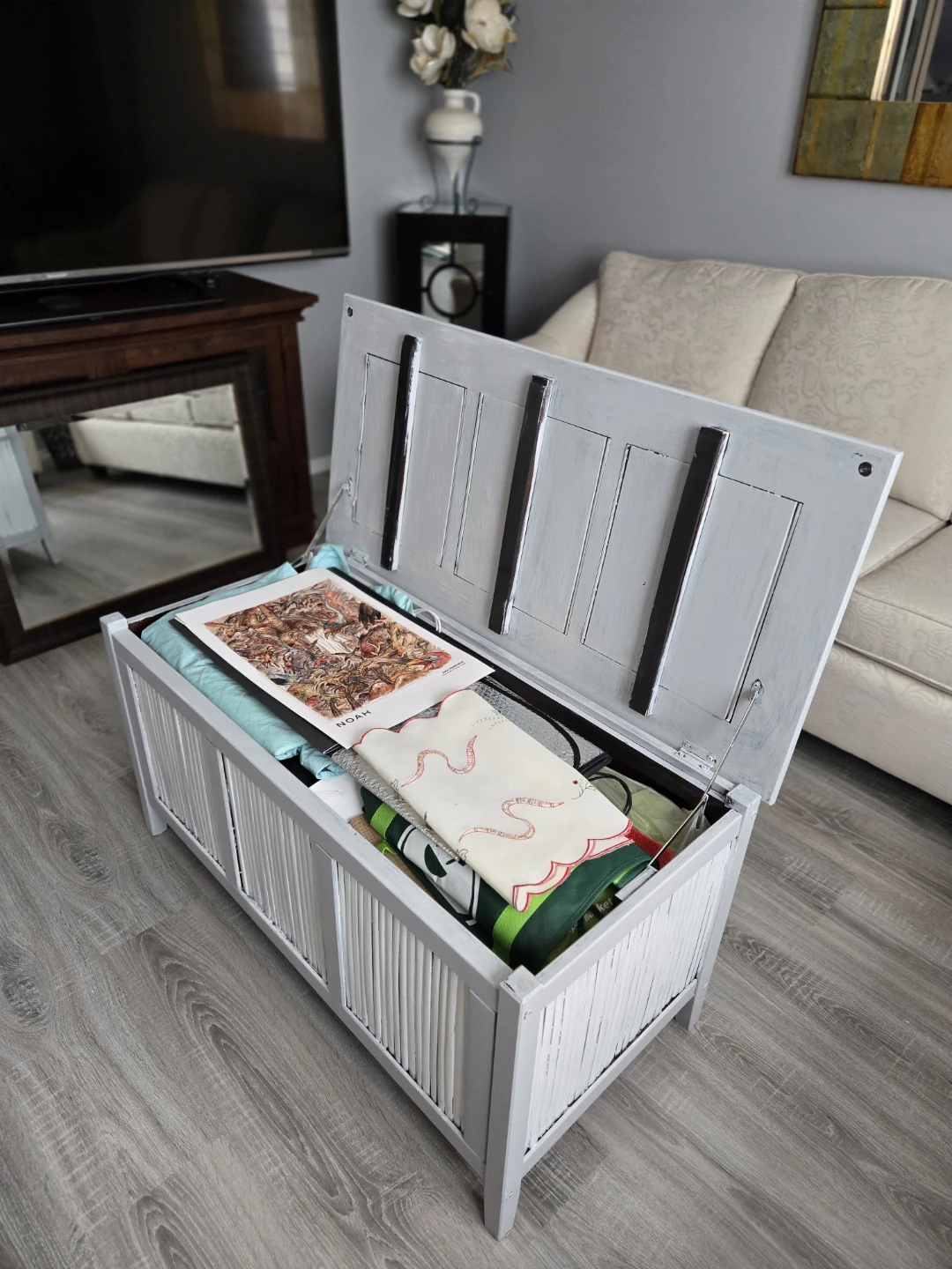 Grey Storage Trunk Coffee Table - photo 2