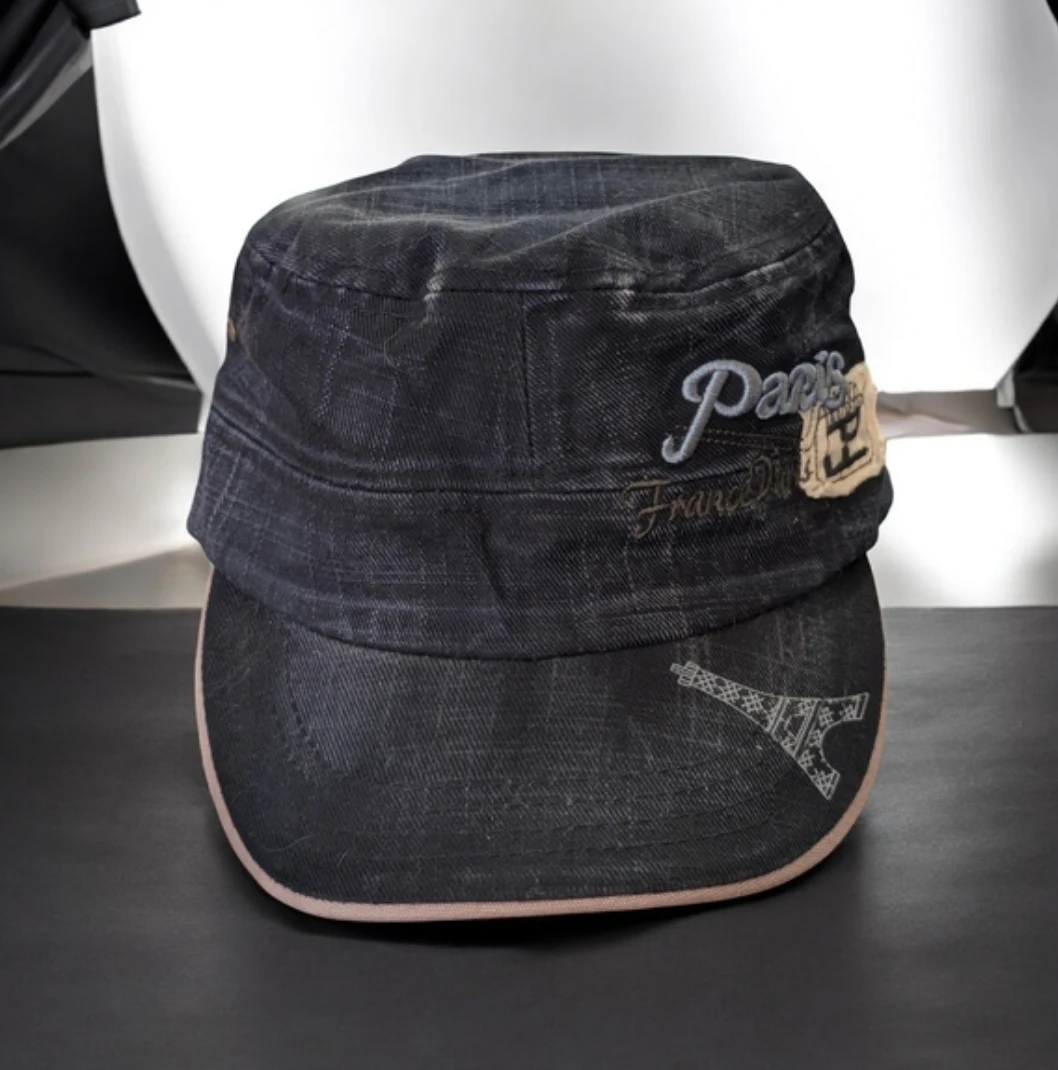 Denim Cadet Hat with Paris Embroidery - photo 2