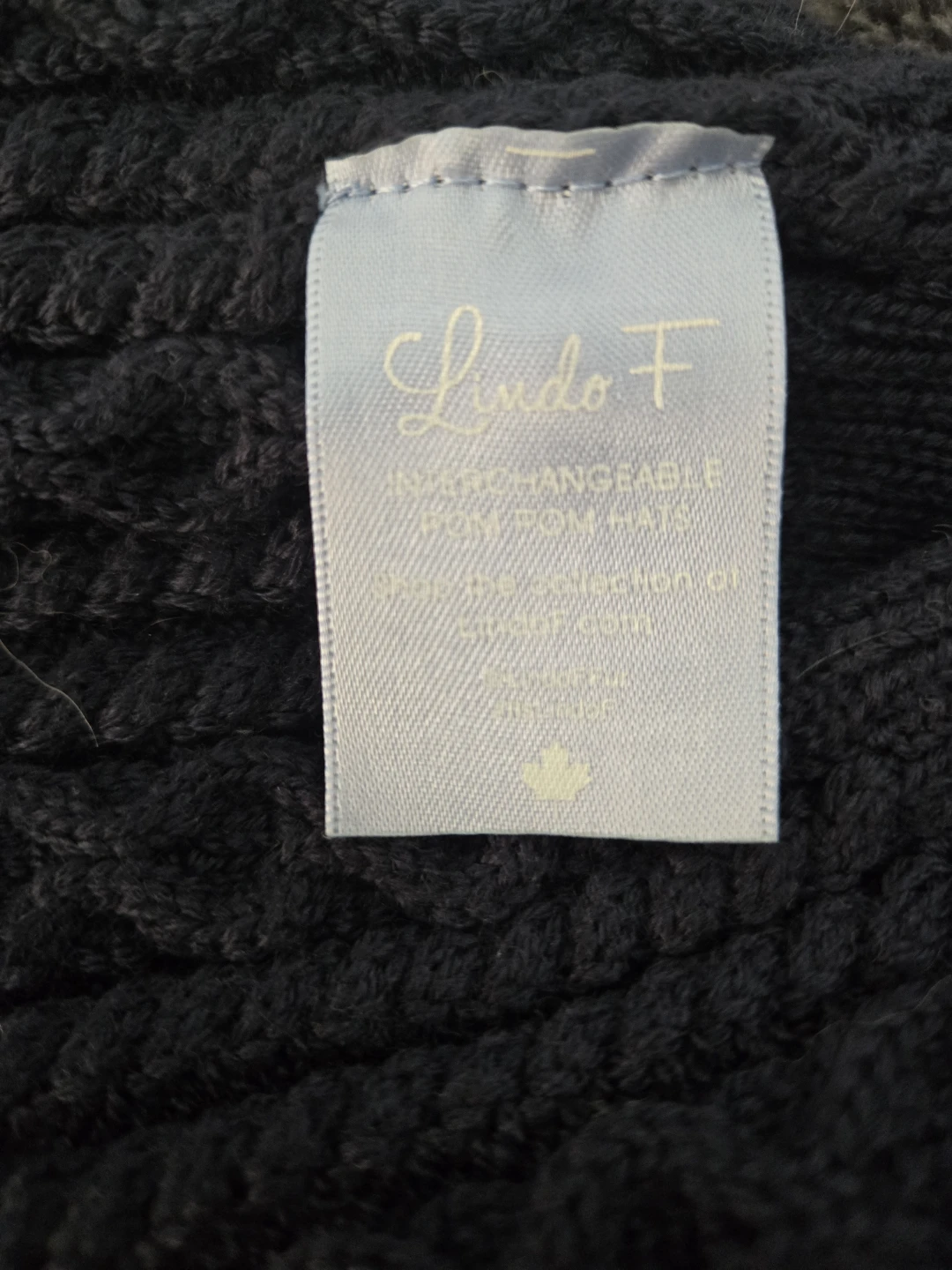 Lindo F Blue Cable Knit Beanie with Fur Pom Pom - photo 2