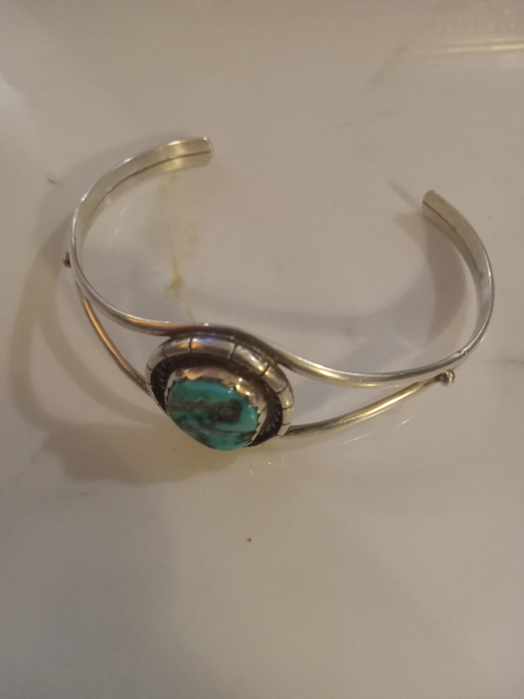 Sterling Silver Turquoise Cuff Bracelet by T. Benally