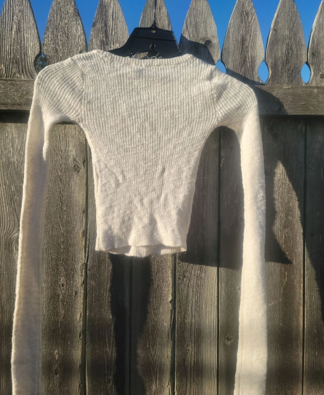 Hollister Cream Ribbed Knit Long Sleeve Sweater - photo 2
