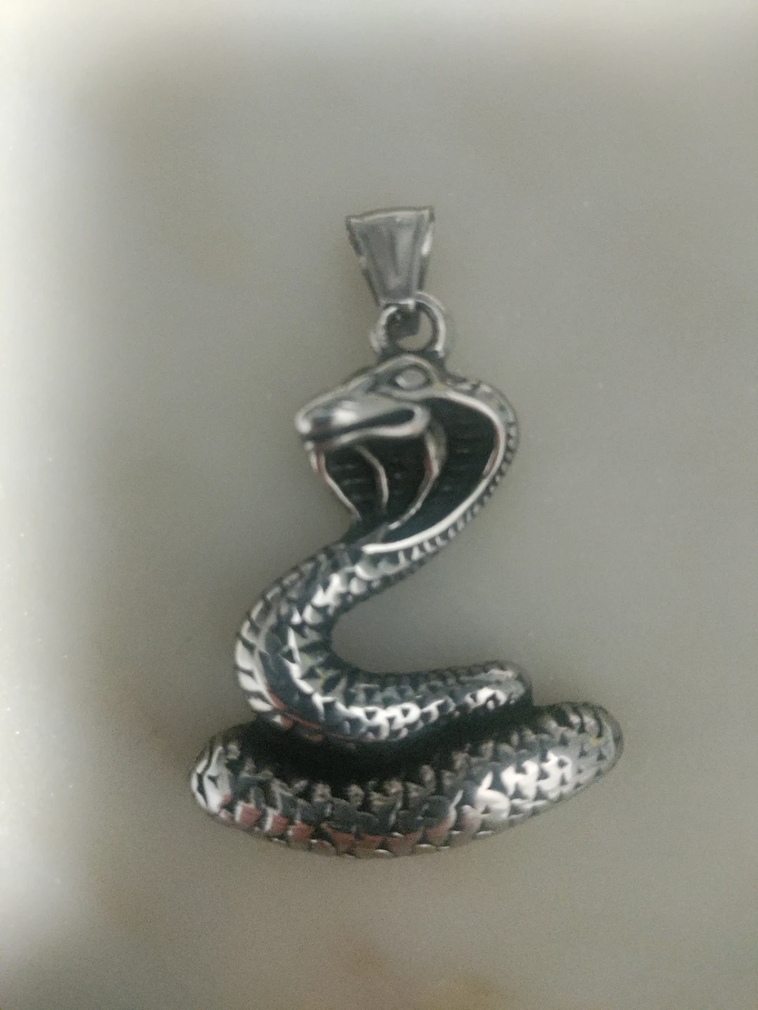 Silver Cobra Pendant Necklace