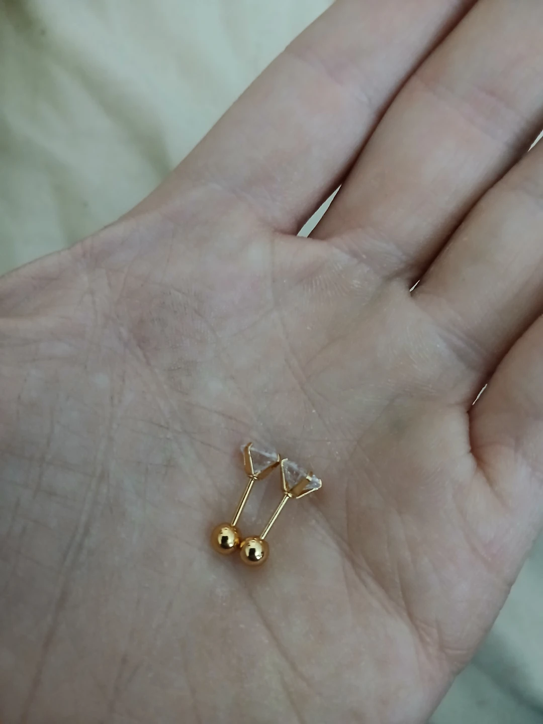 18K Gold Plated 316 Stainless Steel Cubic Zirconia Stud Earrings - photo 3