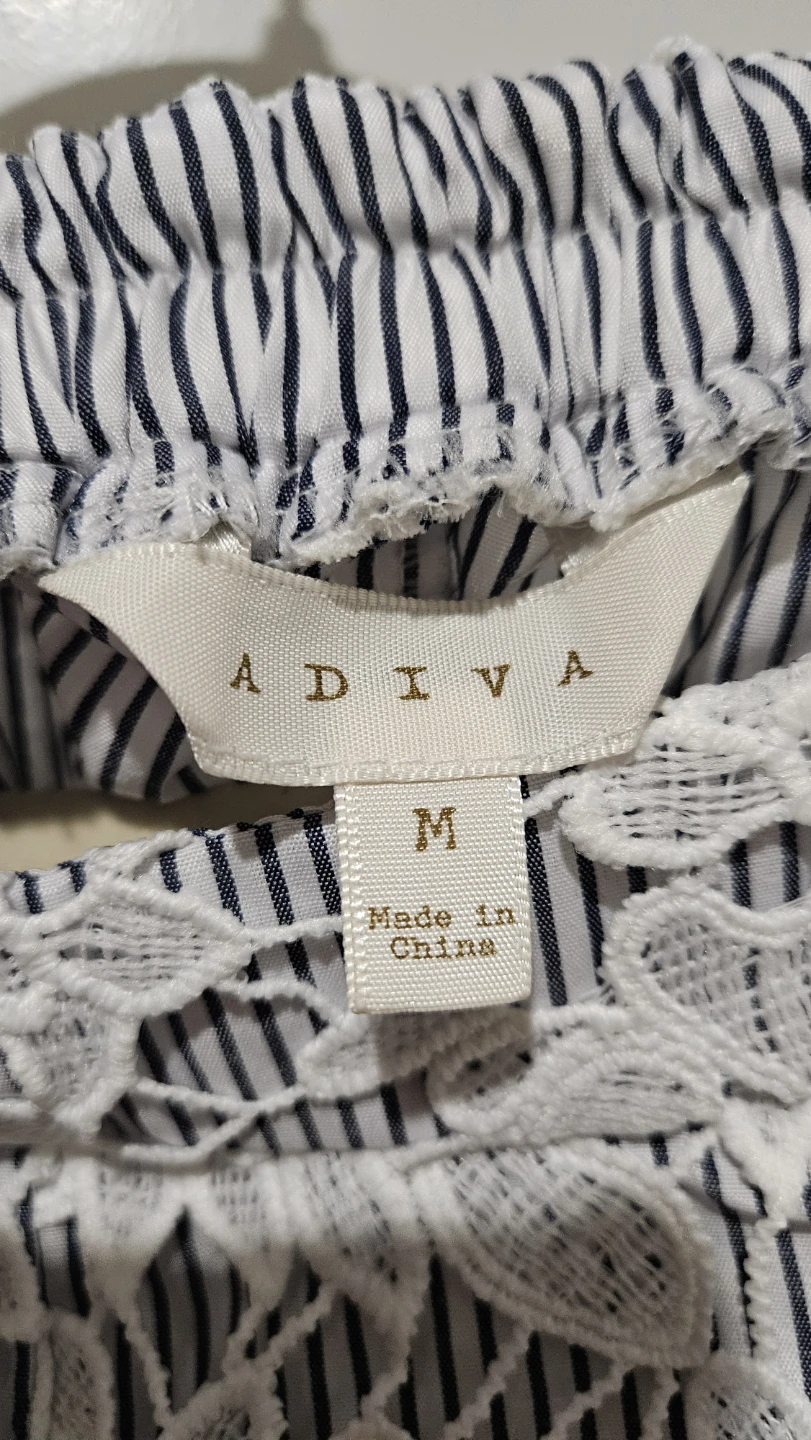 ADIVA Striped Lace Shorts, Size Medium - photo 2