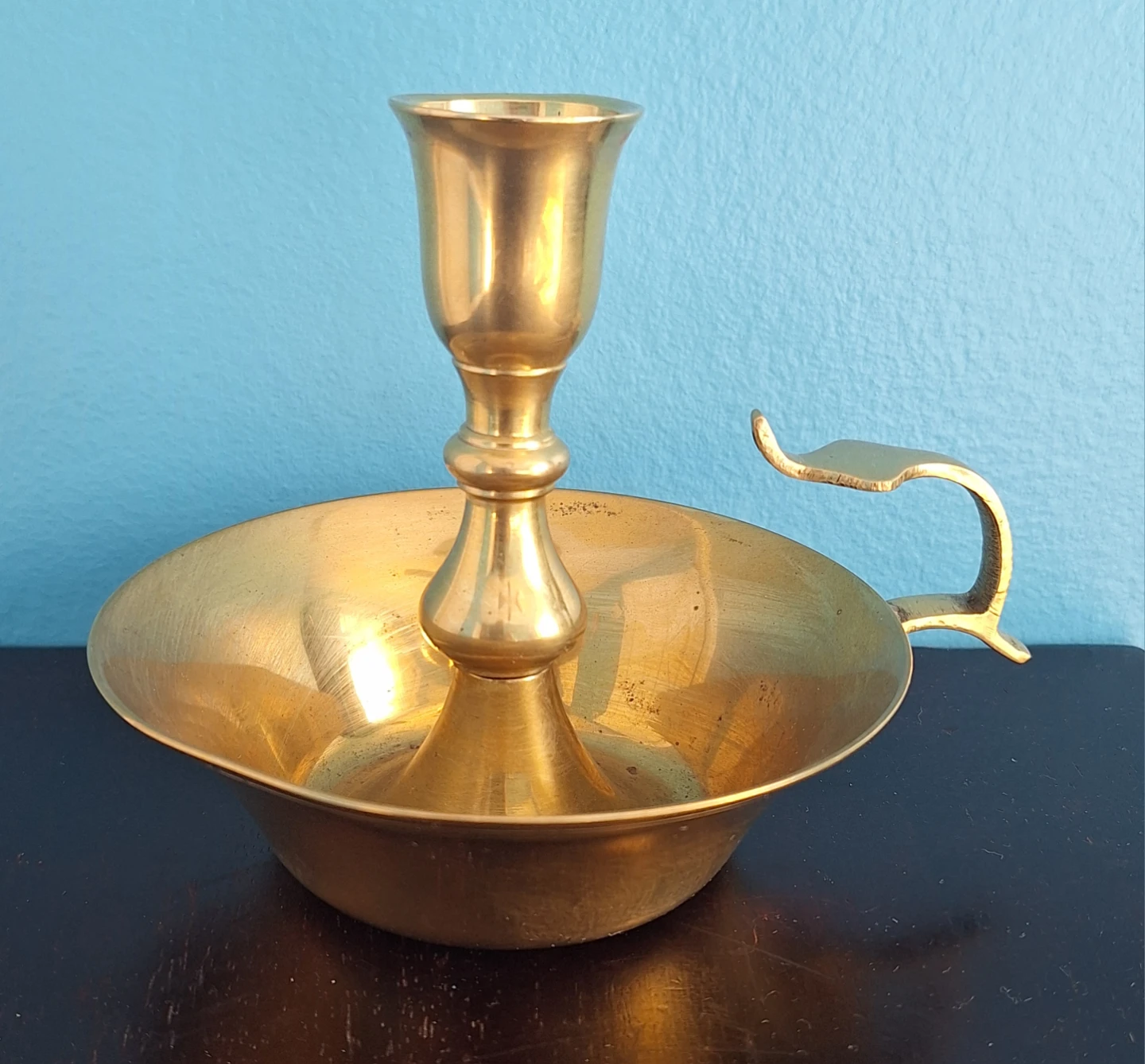 Vintage Brass Chamberstick Candle Holder