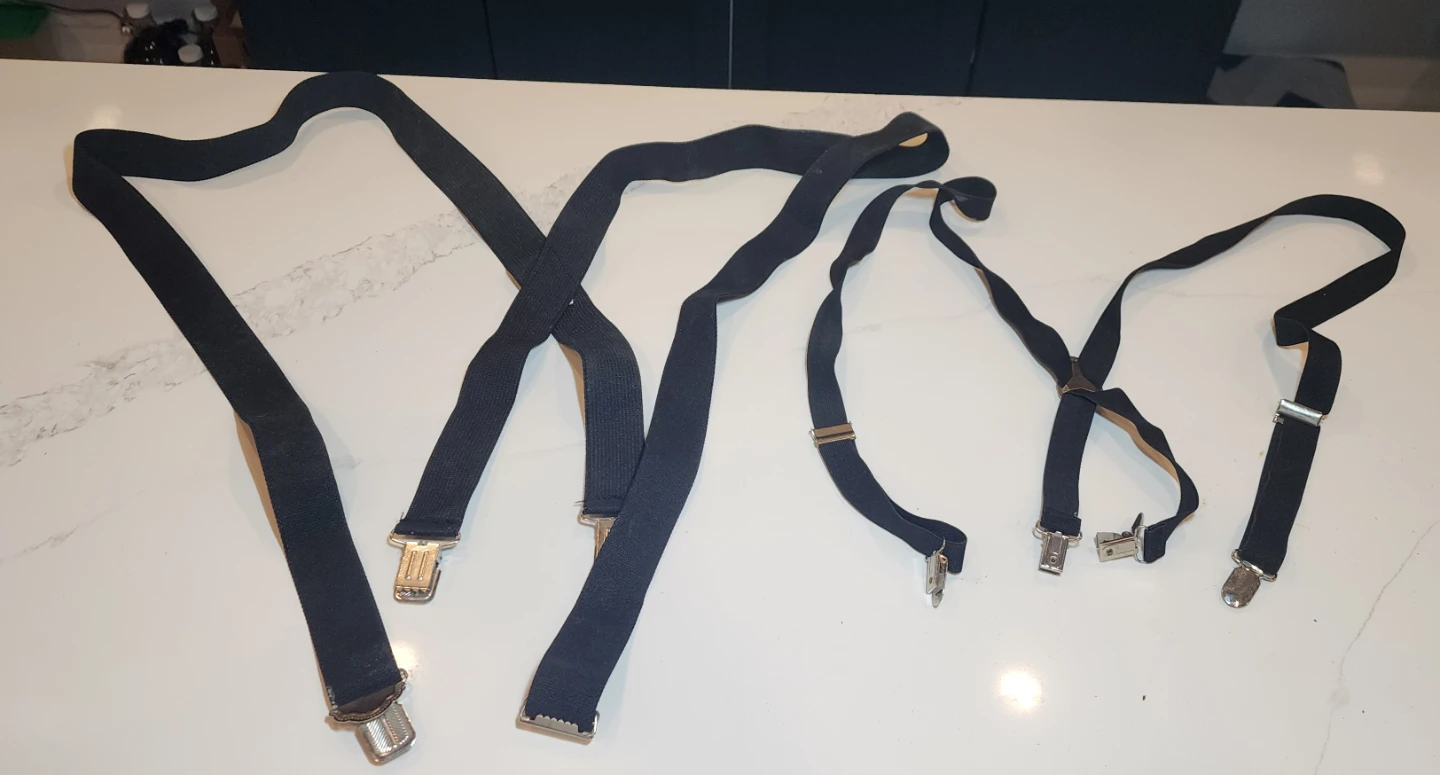 Black Suspenders with Silver Clips x2 - photo 2