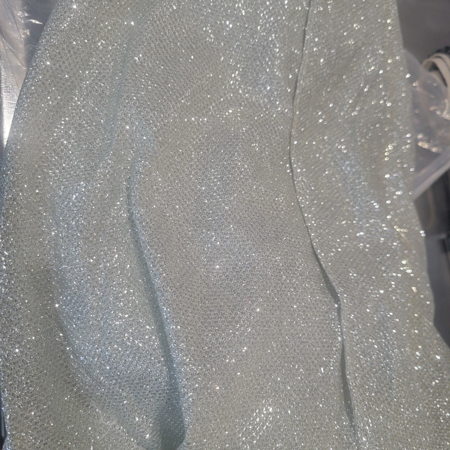 Sparkly Silver Long Sleeve Wrap Dress - photo 2