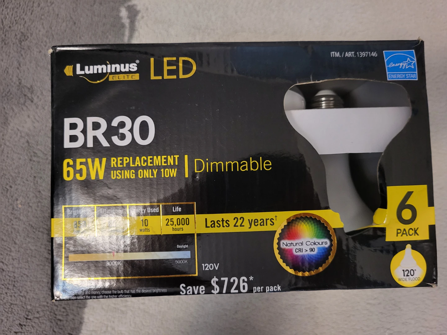 Luminus DEL LED 6 Pack - 3000 K