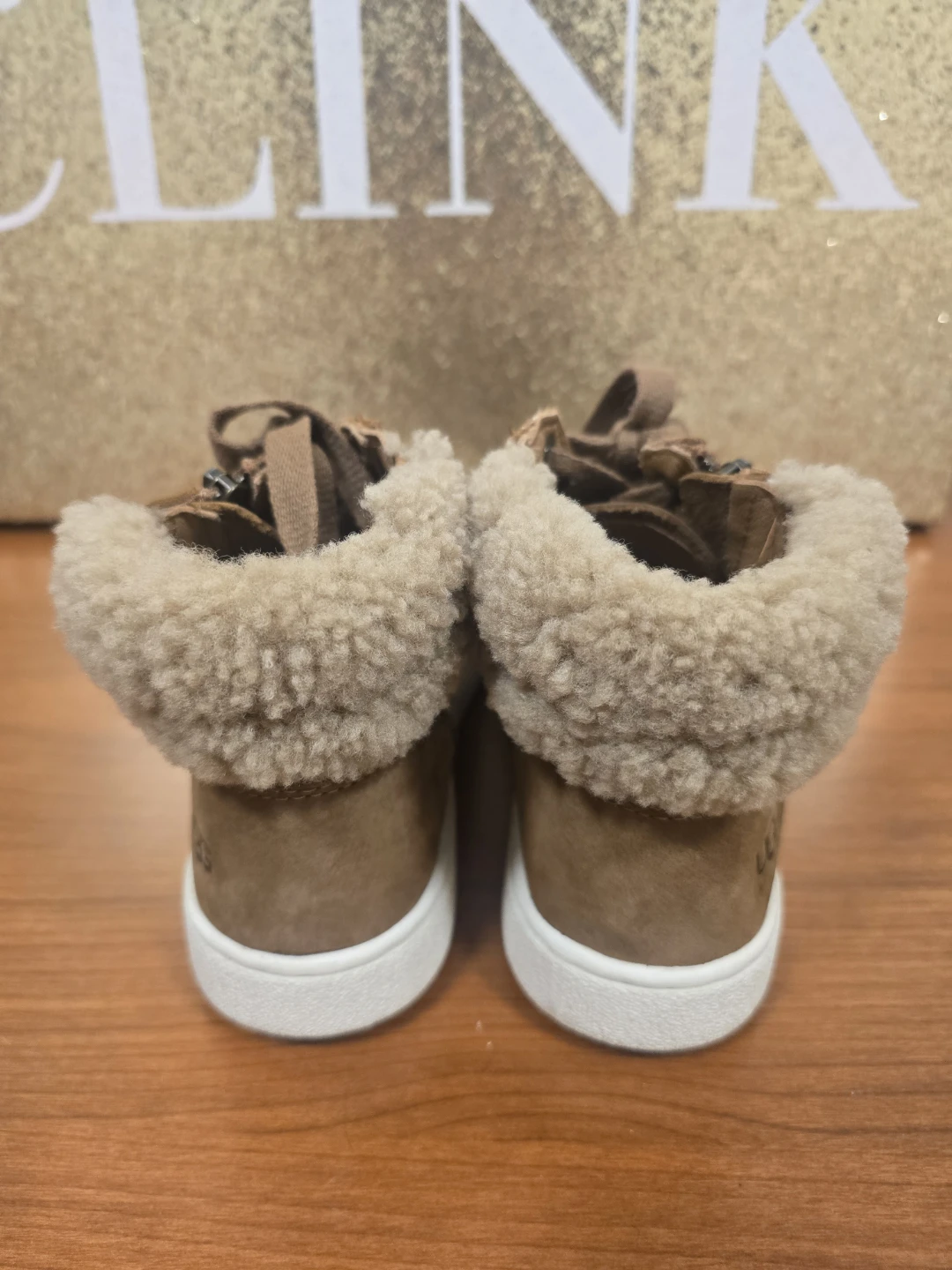 Ugg Kids Brown Fur lined Zip High Top Sneakers Size 5.5 - photo 2