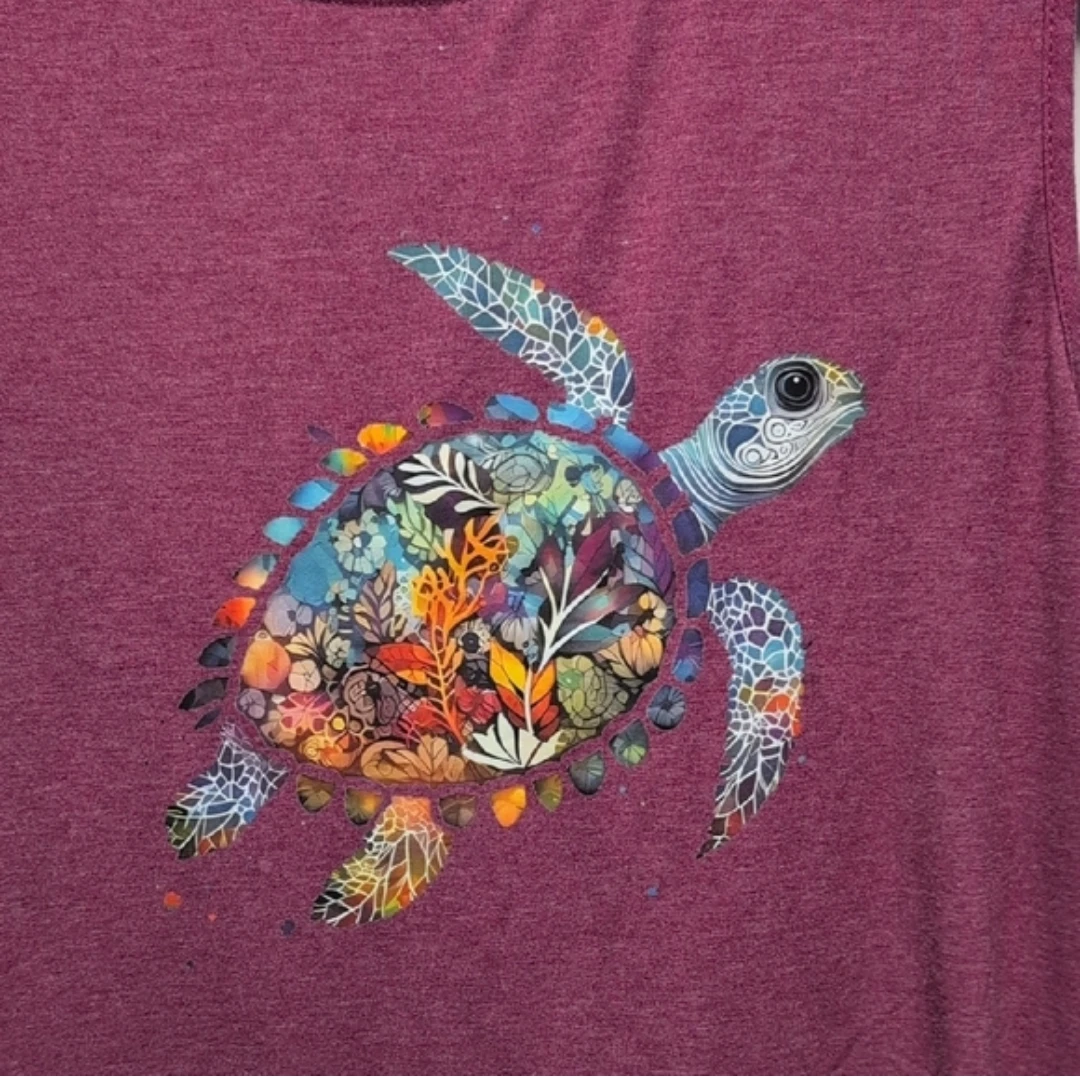 Women's Sleeveless Tank Top with Turtle Graphic - XL - photo 2