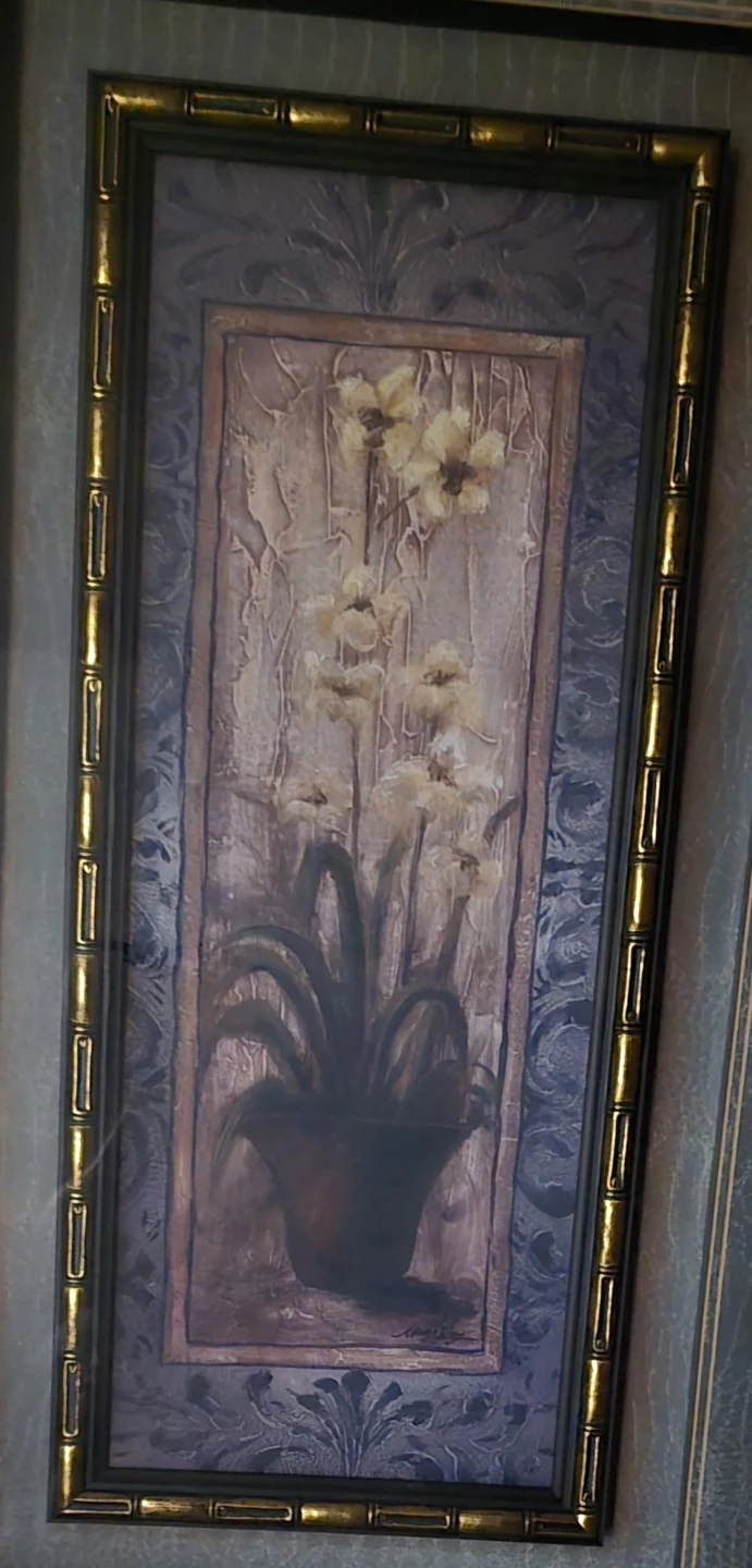 🥕Large antique Framed Floral Artwork - photo 2