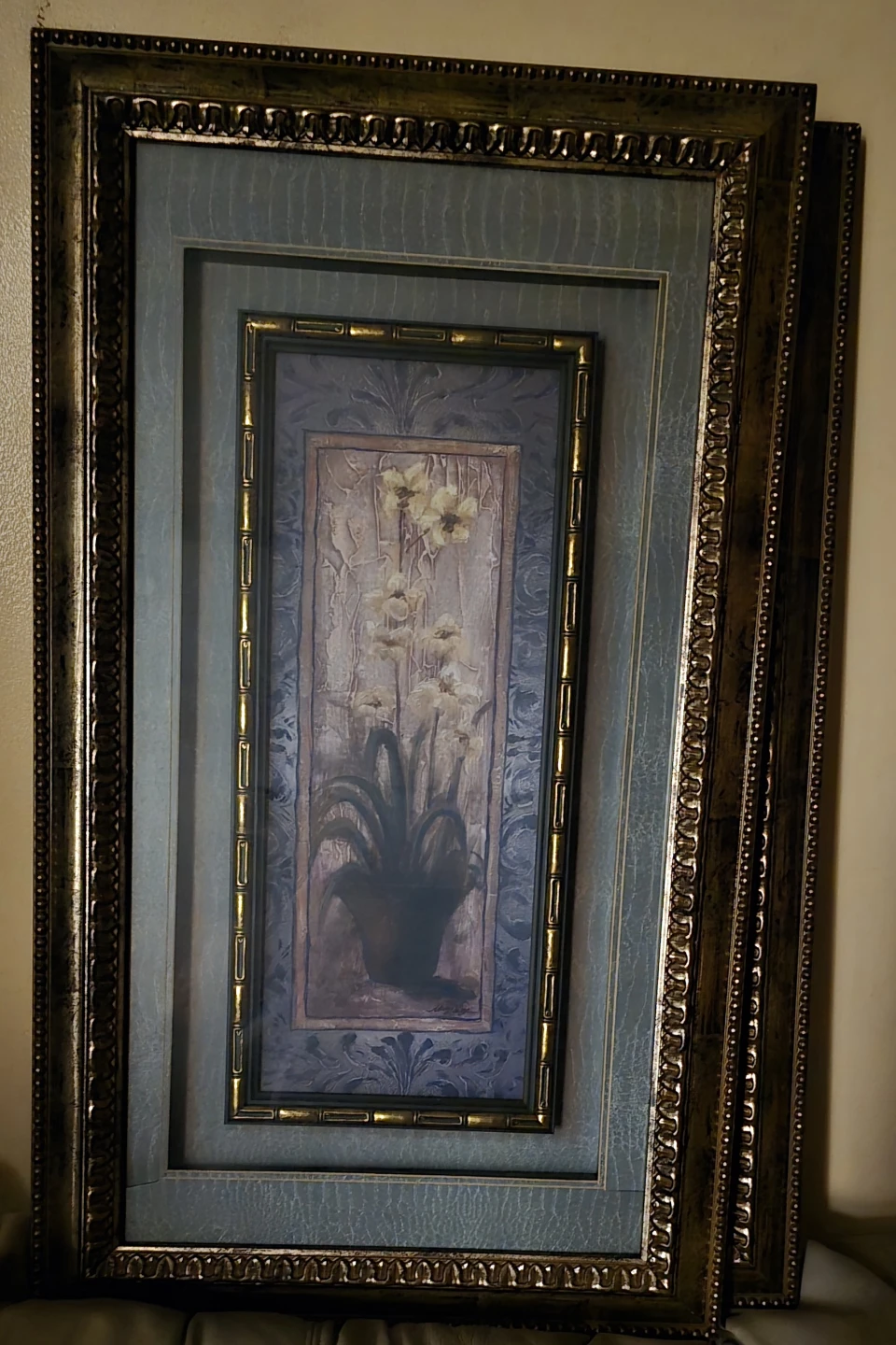 🥕Large antique Framed Floral Artwork - photo 3