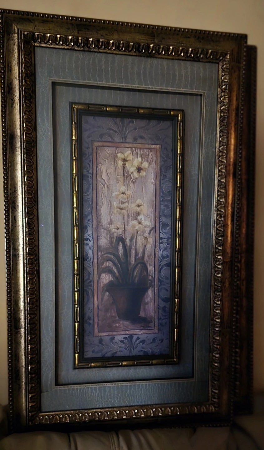 🥕Large antique Framed Floral Artwork - photo 4