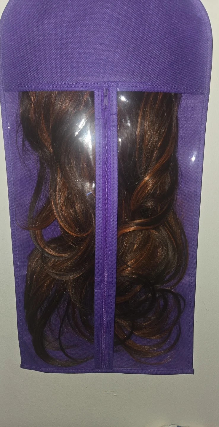 Brown Wig with Orange Highlights