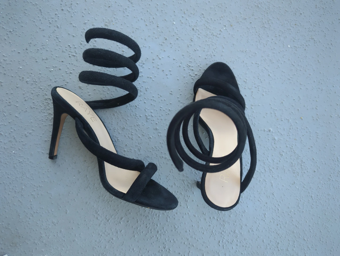 Black Suede Spiral Heels by RAYE - photo 2