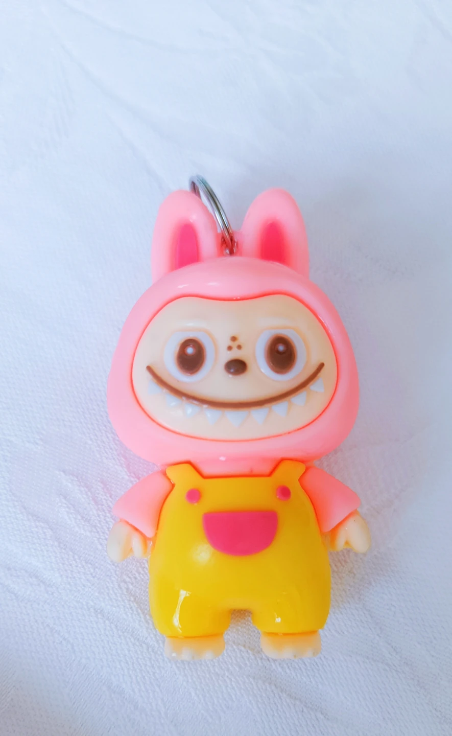Pink & Yellow Labubu Keychain
