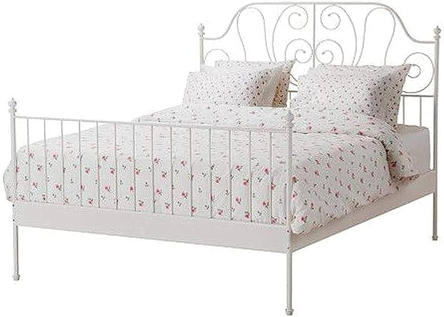 White Metal Queen Bed Frame